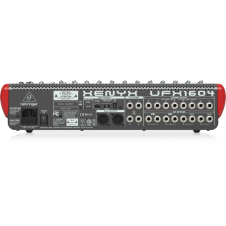 מיקסר ברינגר 8 ערוצי מיקרופון + 4 ערוצי סטריאו עם ממשק הקלטה מובנה. Behringer XENYX UFX1604